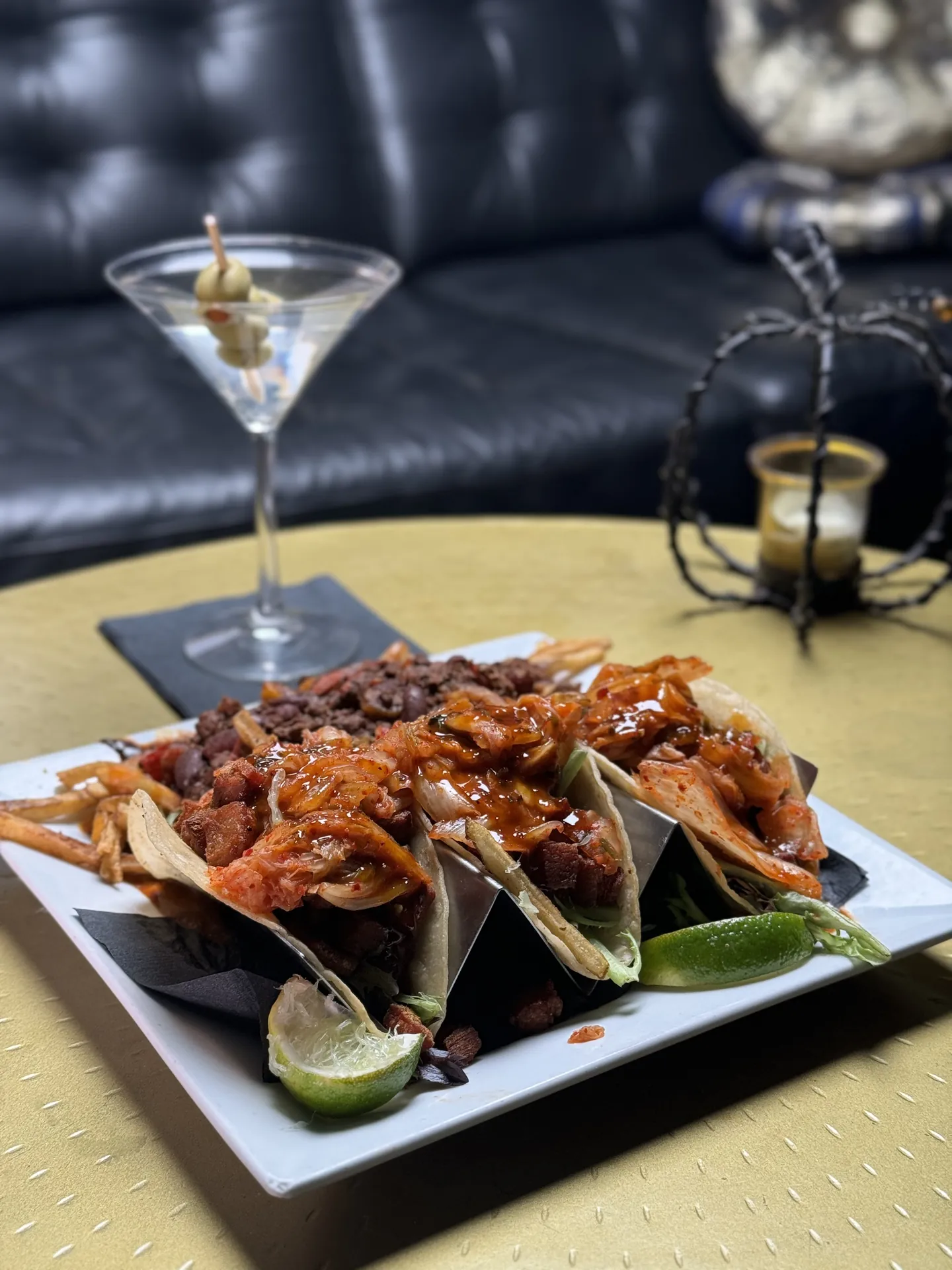Korean BBQ tacos with braised pork belly and kimchi at GreenHouse in New Hope, PA